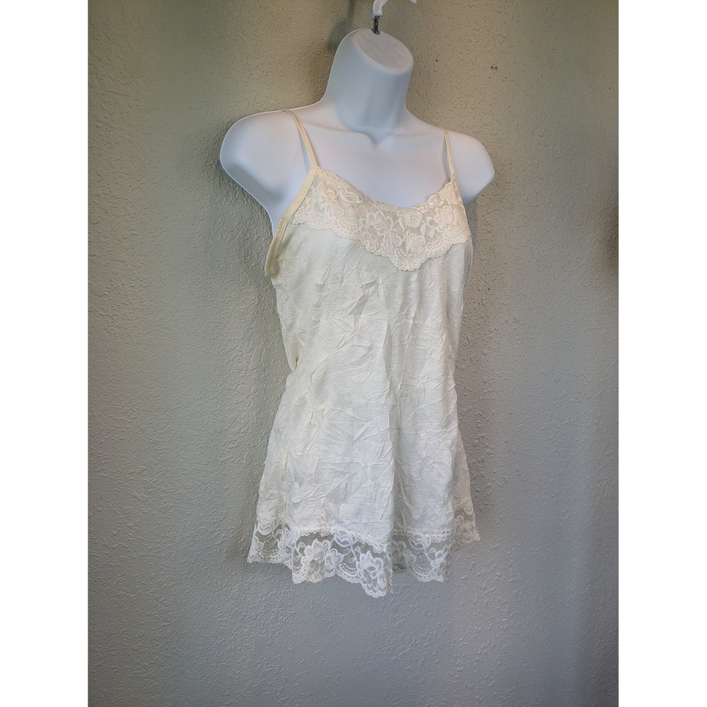 y2k Maurices Lace Cami Top‎ Sleeveless Tank Top Ivory Lingerie Medium